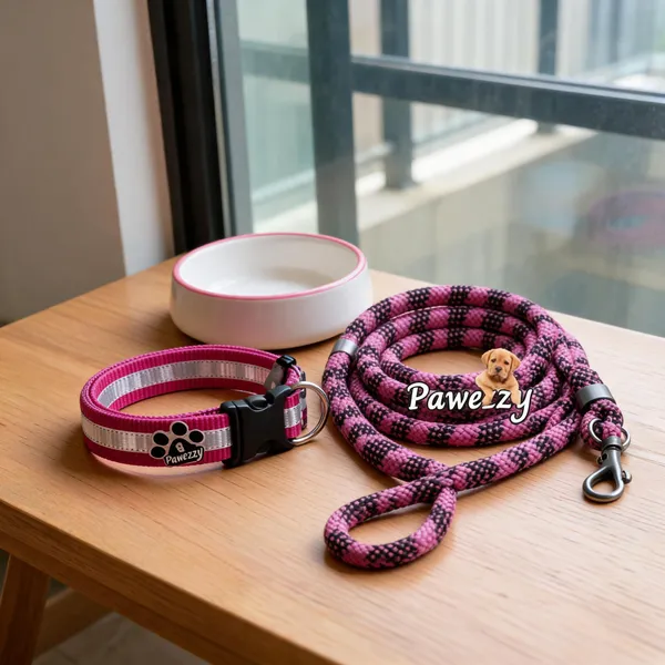 Pawezzy_Pink_Nylon_Reflective_Dog_Collar_And_Leash_Combo_Pack_Of_2