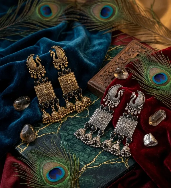 Gold_Alloy_Peacock_Motif_Ghungroo_Jhumka_Earrings_For_Women