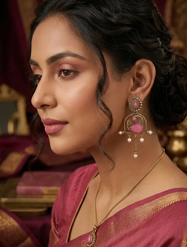 Gold_Alloy_Peacock_Engraved_Pearl_Drop_Mayura_Dangle_Earrings_For_Women