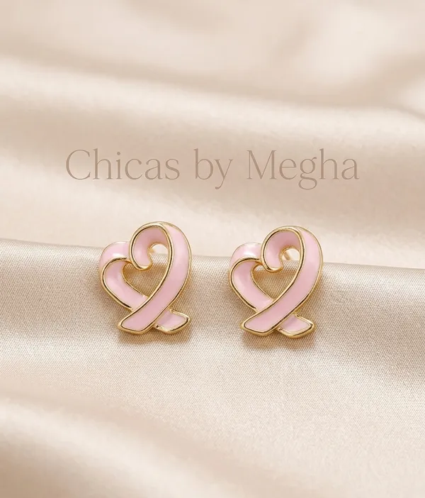Pink_Gold_Stainless_Steel_Ribbon_Heart_Stud_Earrings_For_Women