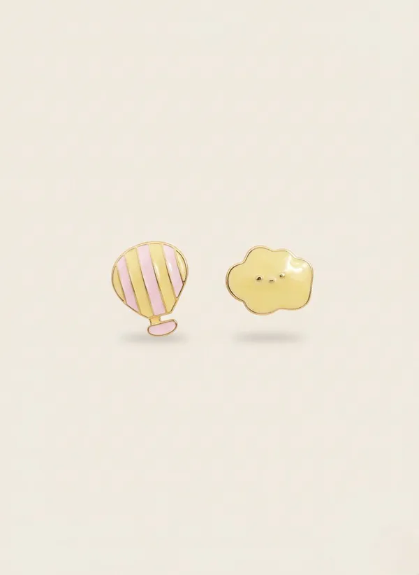 Whimsical_Cloud_Balloon_Mismatched_Studs_Yellow