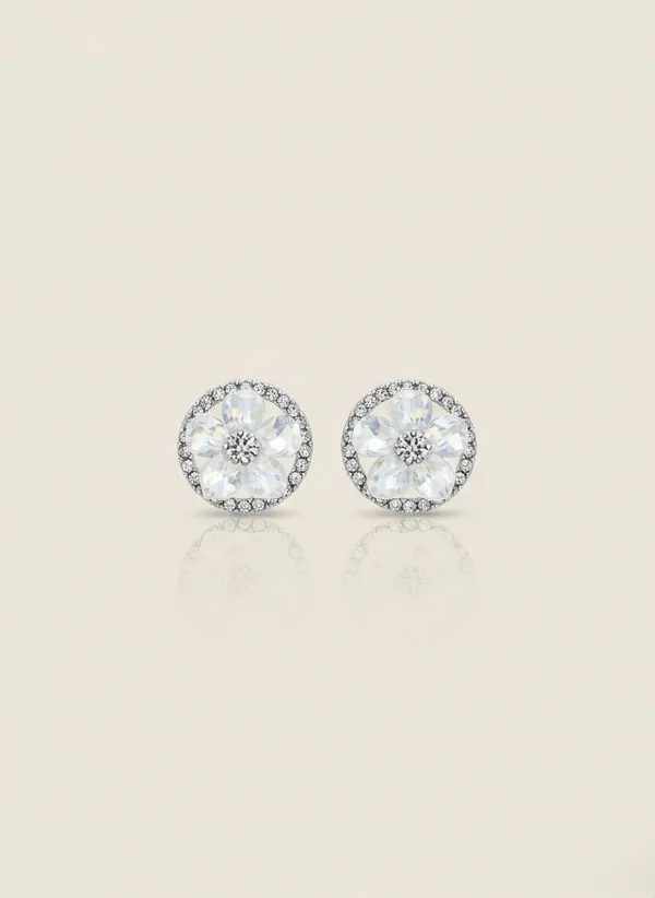 Radiant_Halo_Floral_Studs_White