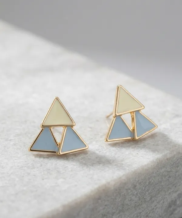 Tri_Triangle_Enamel_Stud_Earrings_Soft_Yellow_Powder_Blue