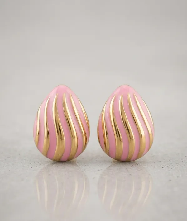 Vintage_Wave_Enamel_Studs_Pink