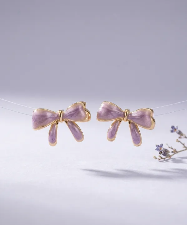 Coquette_Enamel_Bow_Stud_Earrings_Lavender_Mist