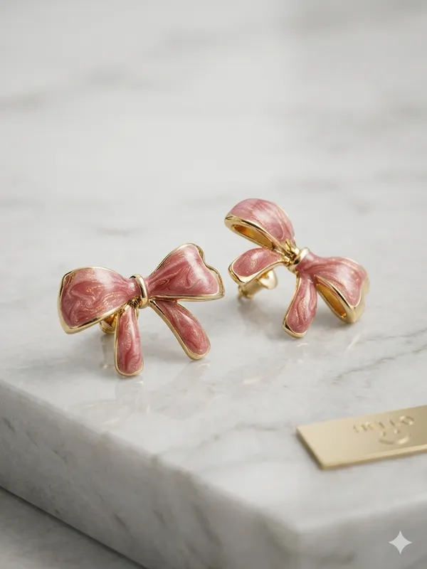 Coquette_Enamel_Bow_Stud_Earrings_Blush_Red