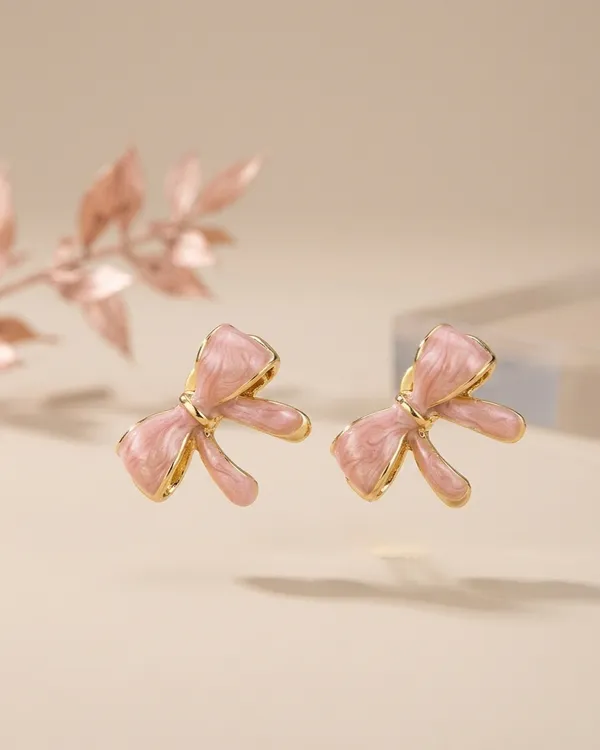 Coquette_Enamel_Bow_Stud_Earrings_Creamy_Peach