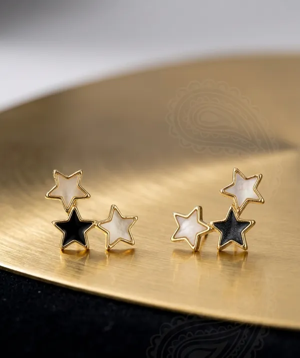 Celestial_Trio_Stud_Earrings_Black_White