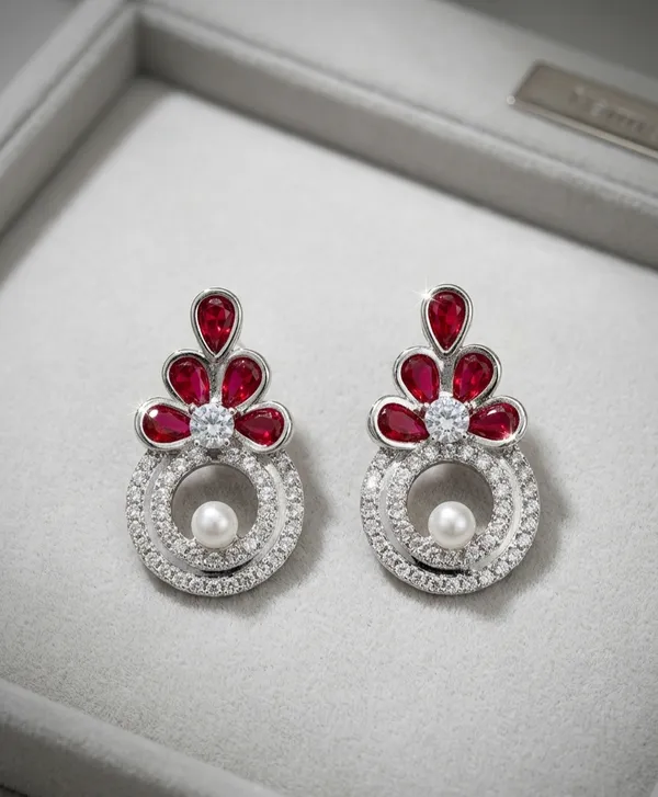 Regal_Pearl_Hoop_Drops_Red