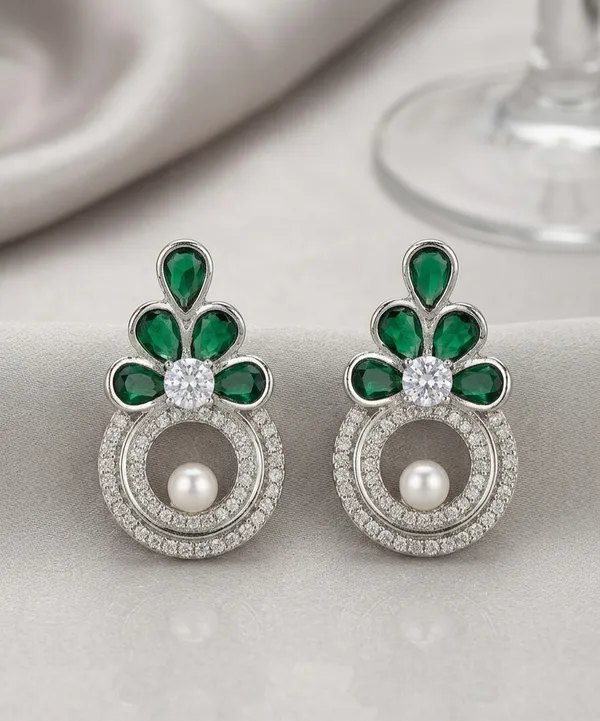 Regal_Pearl_Hoop_Drops_Emerald