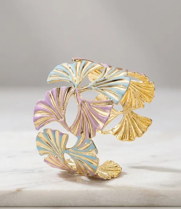 The_Ginkgo_Leaf_Enamel_Cuff_Sky_Blue_Soft_Pink