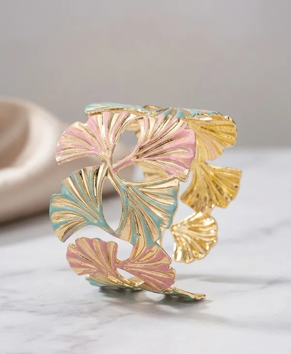 The_Ginkgo_Leaf_Enamel_Cuff_Blush_Pink_Sage_Green