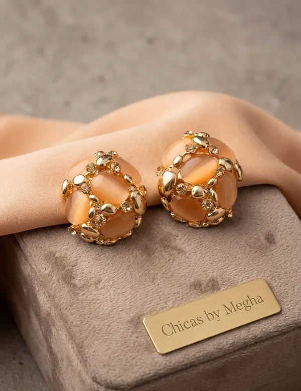 Elowen_Blossom_Studs_Coral_Orange