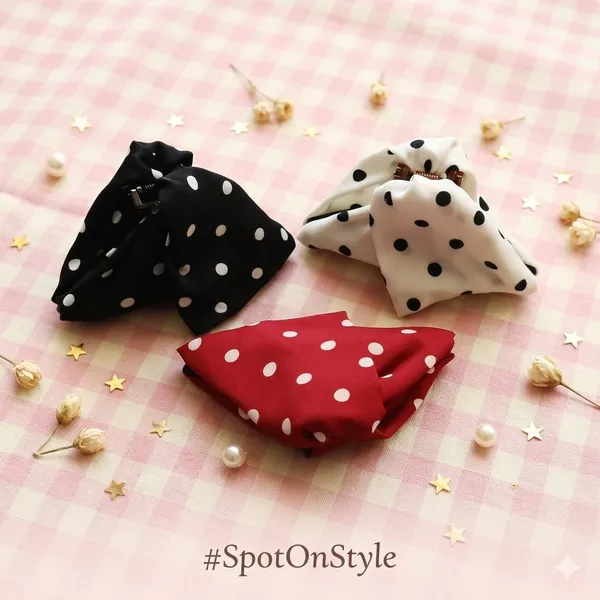 Retro_Bow_Polka_Dot_Hair_Clutches_Black