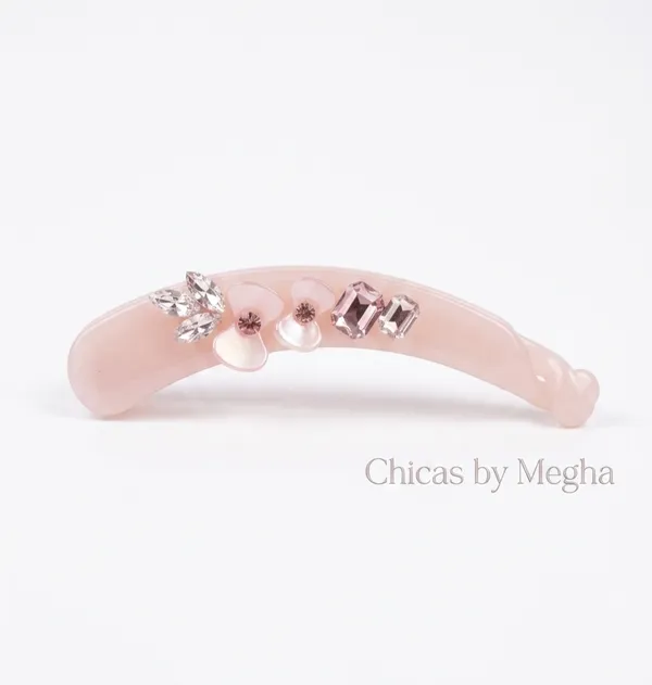 Crystal_Floral_Banana_Clip_Pink