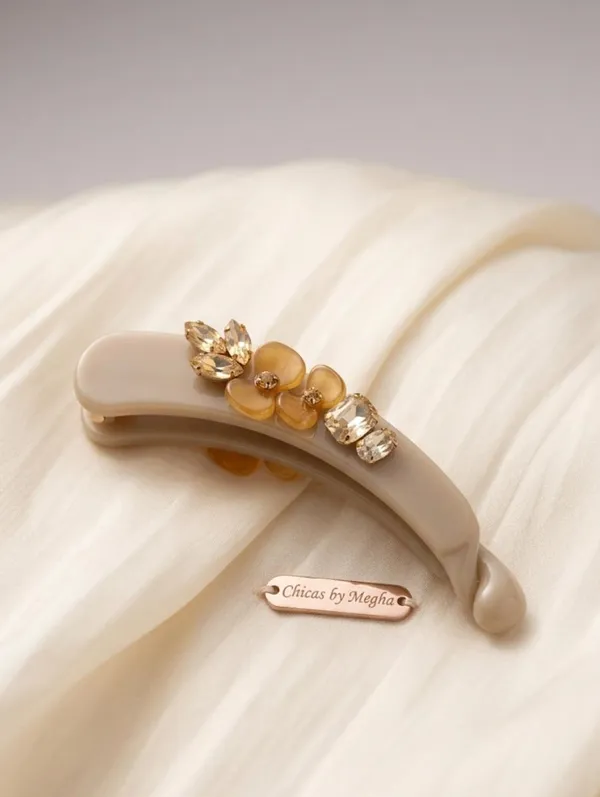 Crystal_Floral_Banana_Clip_Brown