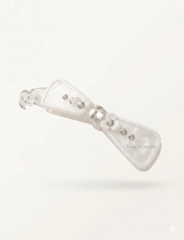 Classic_Bow_Banana_Clip_White