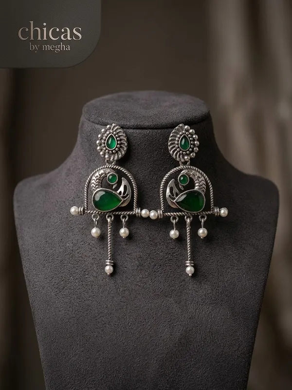 Silver_Mayura_Chandrika_Hangings_Green