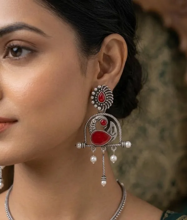 Silver_Mayura_Chandrika_Hangings_Pink
