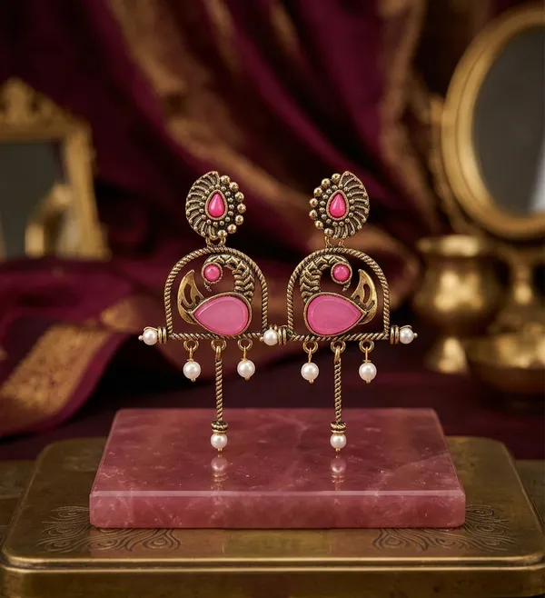 The_Mayura_Dangle_Earrings_Pink