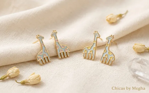 Dainty_Giraffe_Enamel_Studs_Blue_With_Yellow