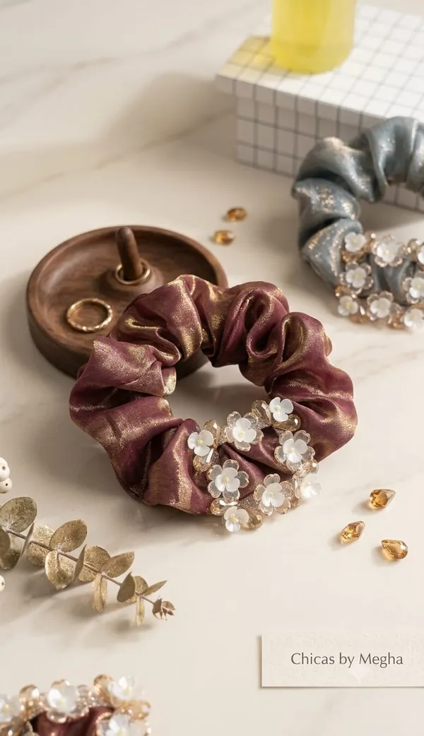 The_Shimmering_Floral_Blossom_Scrunchie_Dusty_Pink