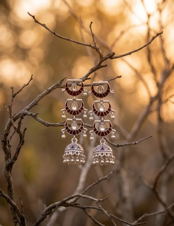 Nirali_Jhumki_Maroon