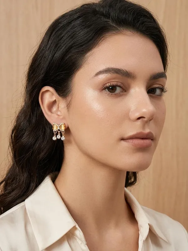 Gold_Rhinestone_Alloy_Floral_Charm_Dangle_Stud_Earrings_For_Women
