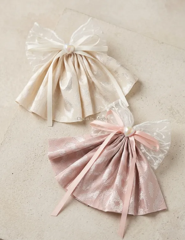 Cream_Polyester_Heart-Accent_Hair_Bow_For_Women
