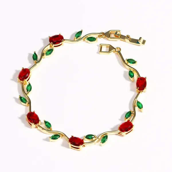 Gold_Alloy_Tulip_Floral_Bracelet_For_Women