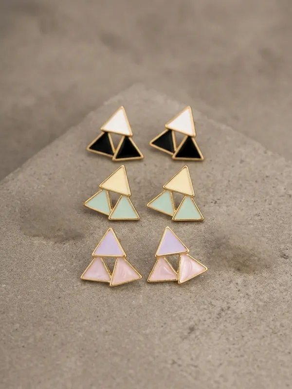Black_White_Enamel_Tri-Triangle_Geometric_Stud_Earrings_For_Women