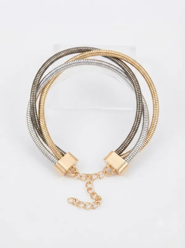 Gold_Stainless_Steel_Multi-Strand_Snake_Chain_Bracelet_For_Women