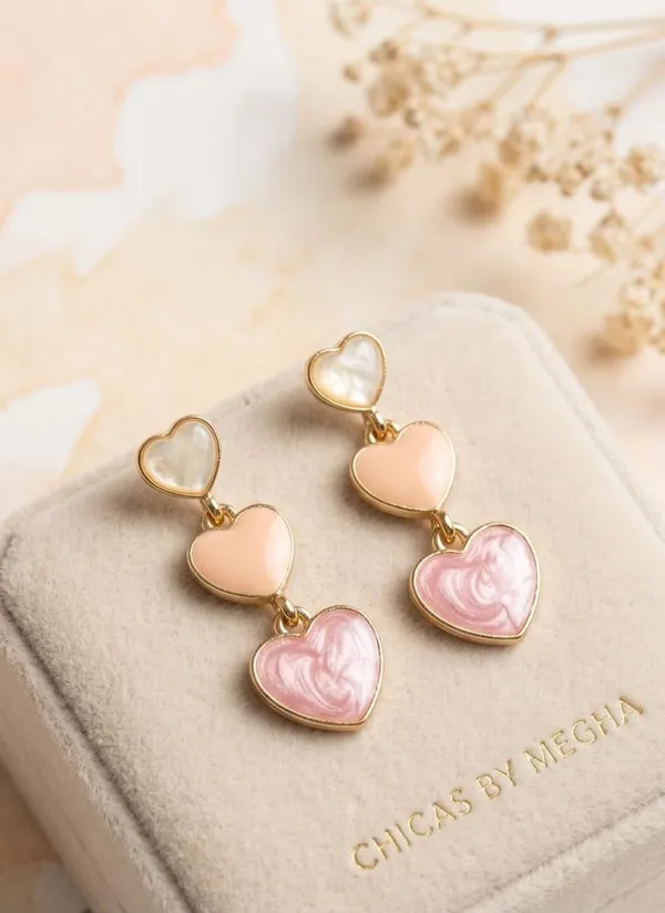 Gold_Stainless_Steel_Tiered_Heart_Drop_Earrings_For_Women