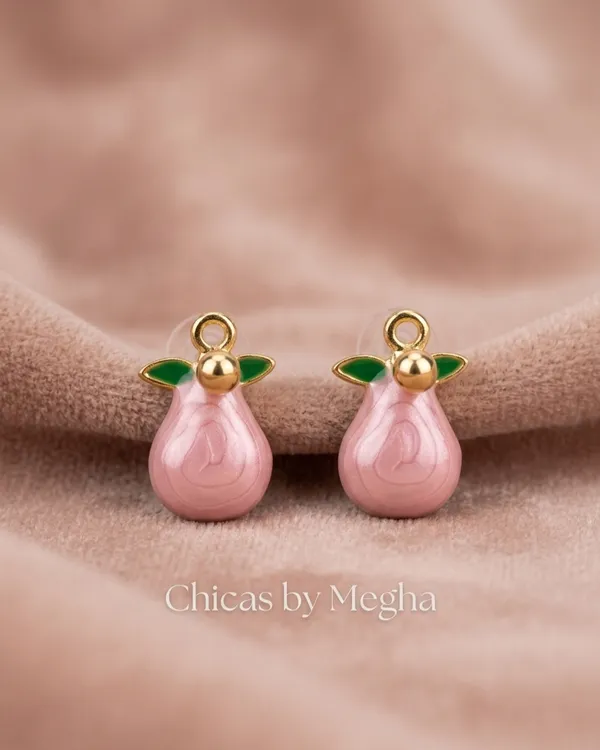 Gold_Alloy_Enamel_Rosebud_Drop_Earrings_For_Women