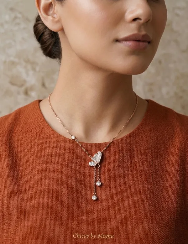 Gold_Alloy_Crystal_Butterfly_Drop_Necklace_For_Women