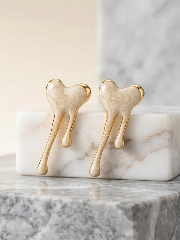 Gold_Steel_Liquid-Drip_Heart_Earrings_For_Women