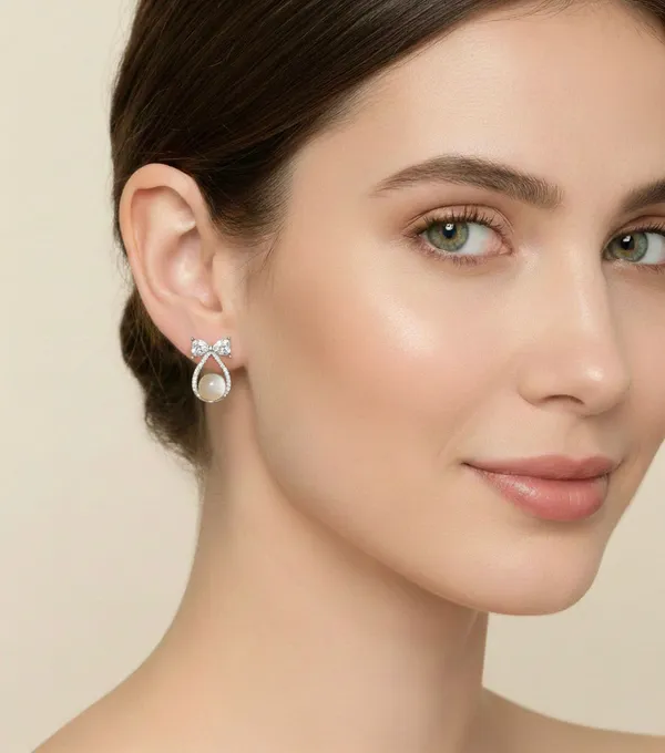 Silver_Alloy_Bow_Teardrop_Crystal_Stud_Earrings_For_Women