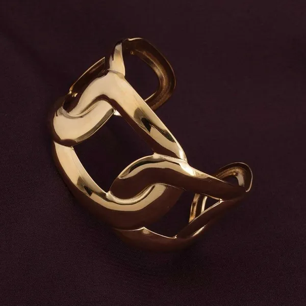 Gold_Stainless_Steel_Oversized_Link_Cuff_Bracelet_For_Women