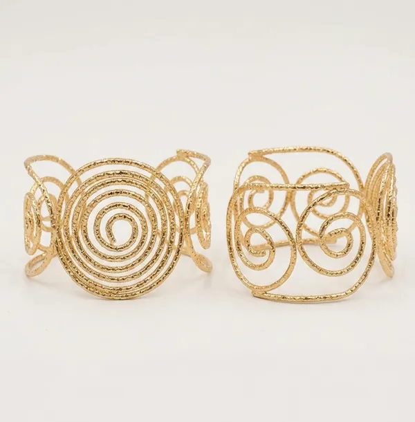 Gold_Stainless_Steel_Spiral_Textured_Statement_Cuff_For_Women