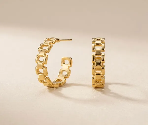 Gold_Alloy_Open_Chain-Link_Hoop_Earrings_For_Women
