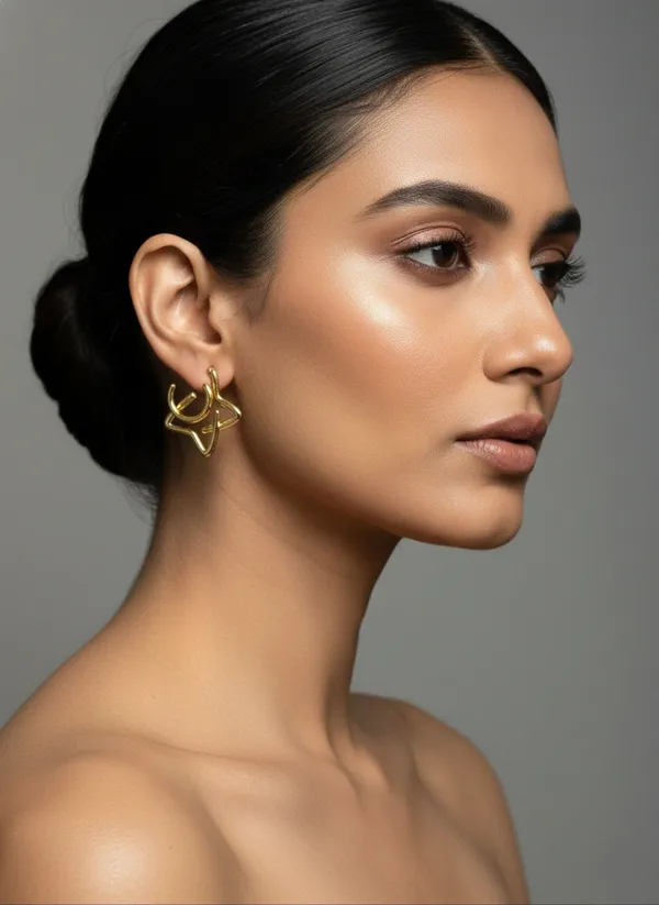 Gold_Alloy_Open_Star_Hoop_Earrings_For_Women