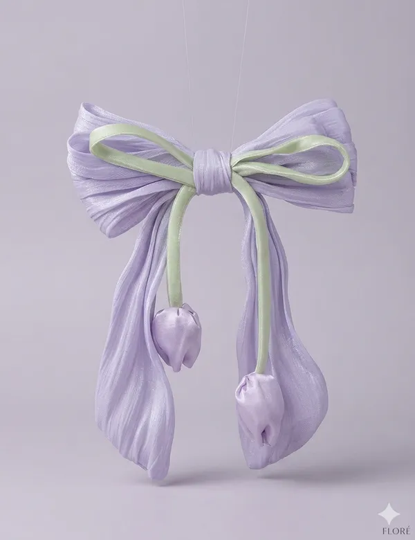 Gold_Polyester_Pleated_Tulip_Charm_Hair_Clip_For_Women