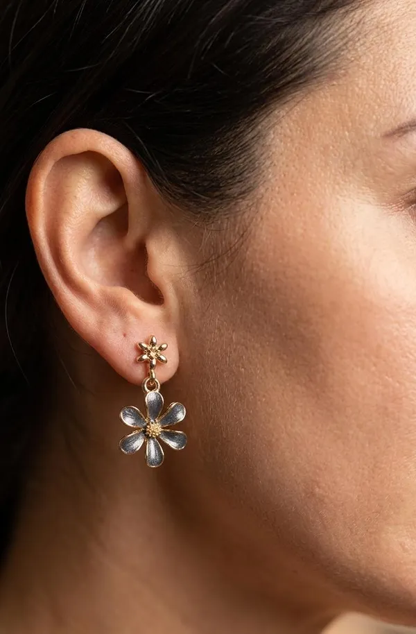 Gold_Alloy_Enamel_Floral_Blossom_Drop_Stud_Earrings_For_Women