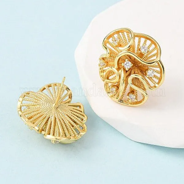 Gold_Alloy_Sculptural_Floral_Bloom_Stud_Earrings_For_Women