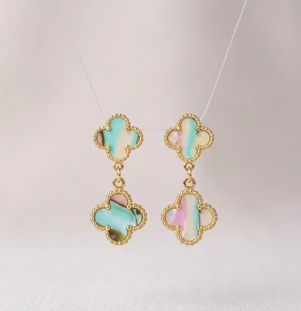Gold_Alloy_Mother_Of_Pearl_Clover_Drop_Earrings_For_Women