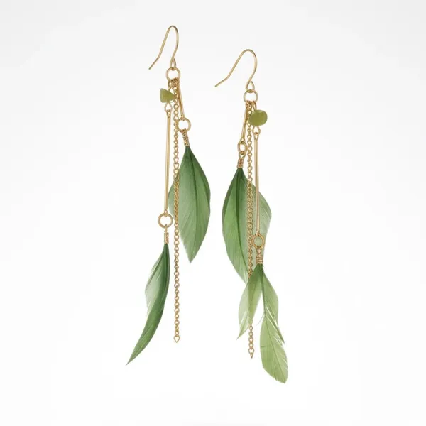 Gold_Stainless_Steel_Feather_Drop_Stud_Earrings_For_Women