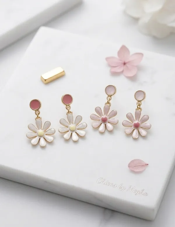Gold_Pastel_Enamel_Daisy_Drop_Stud_Earrings_For_Women
