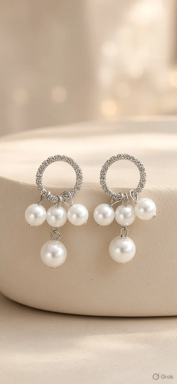 White_Stainless_Steel_Crystal_Halo_Pearl_Drop_Earrings_For_Women