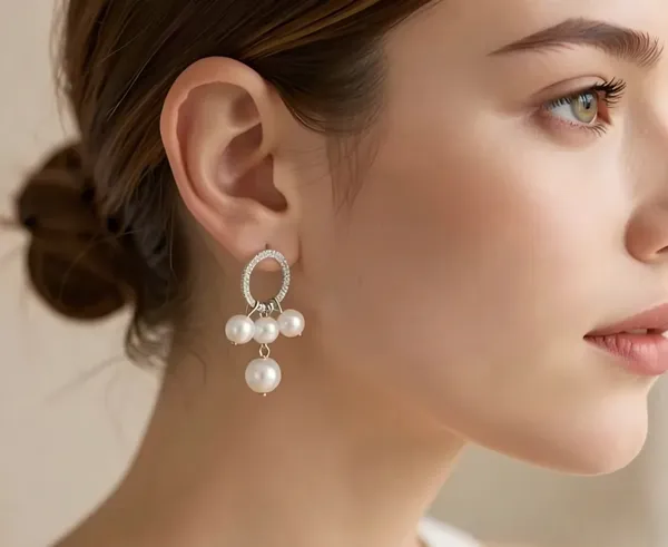 White_Stainless_Steel_Crystal_Halo_Pearl_Drop_Earrings_For_Women