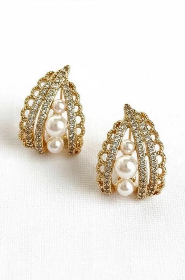 Gold_Stainless_Steel_Filigree_Pearl_Cascade_Earrings_For_Women